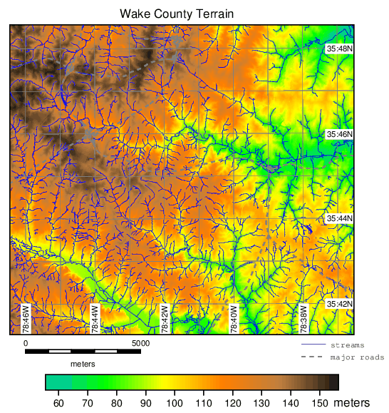 Figure: Result of for the more complicated Wake county, NC example