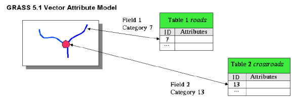 GRASS 5.7 attributes model