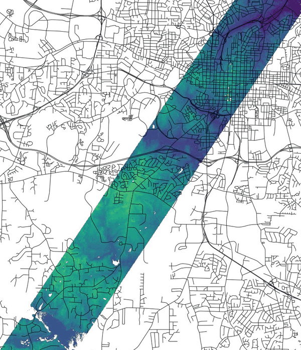difference of the elevation map and LiDAR
point data binned