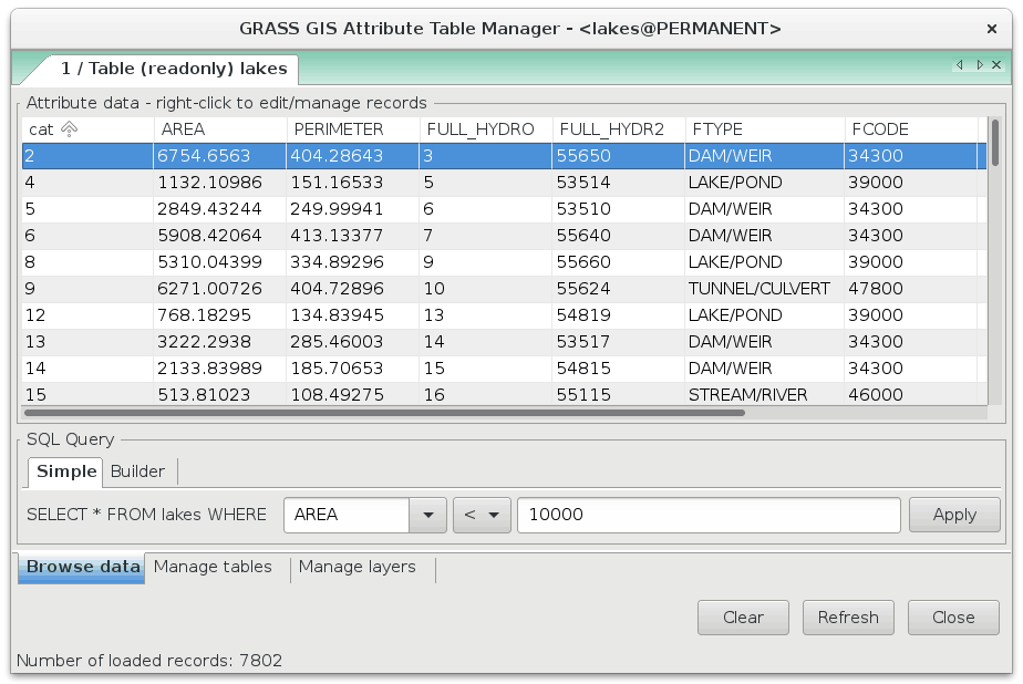 Attribute Table Manager