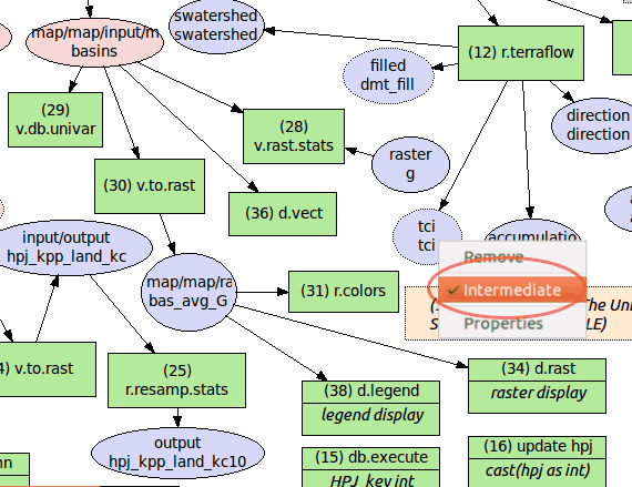 Usage and definition of intermediate data in model