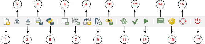 Components of Graphical Modeler menu toolbar