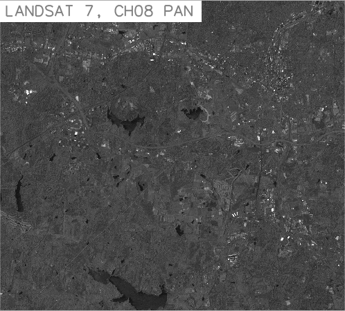 Original panchromatic channel of the Landsat7 scene