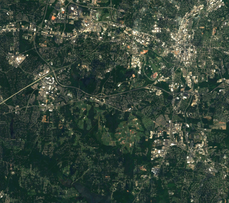 Raleigh (NC, USA) seen by Sentinel-2
