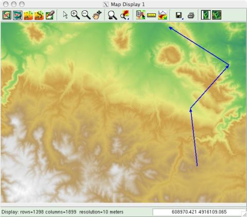 Profile route on map