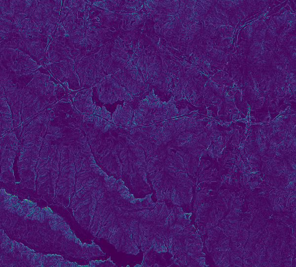 Slope following flow direction for 1 pixel